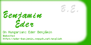 benjamin eder business card